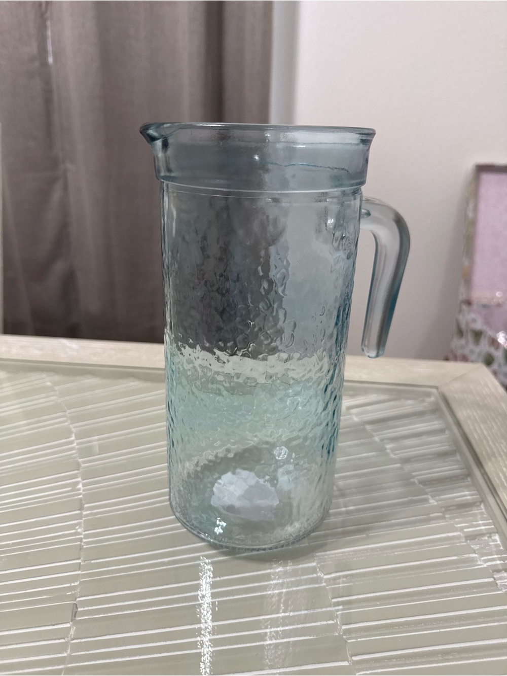Glass Textured Blue Pitcher - 60 fluid oz